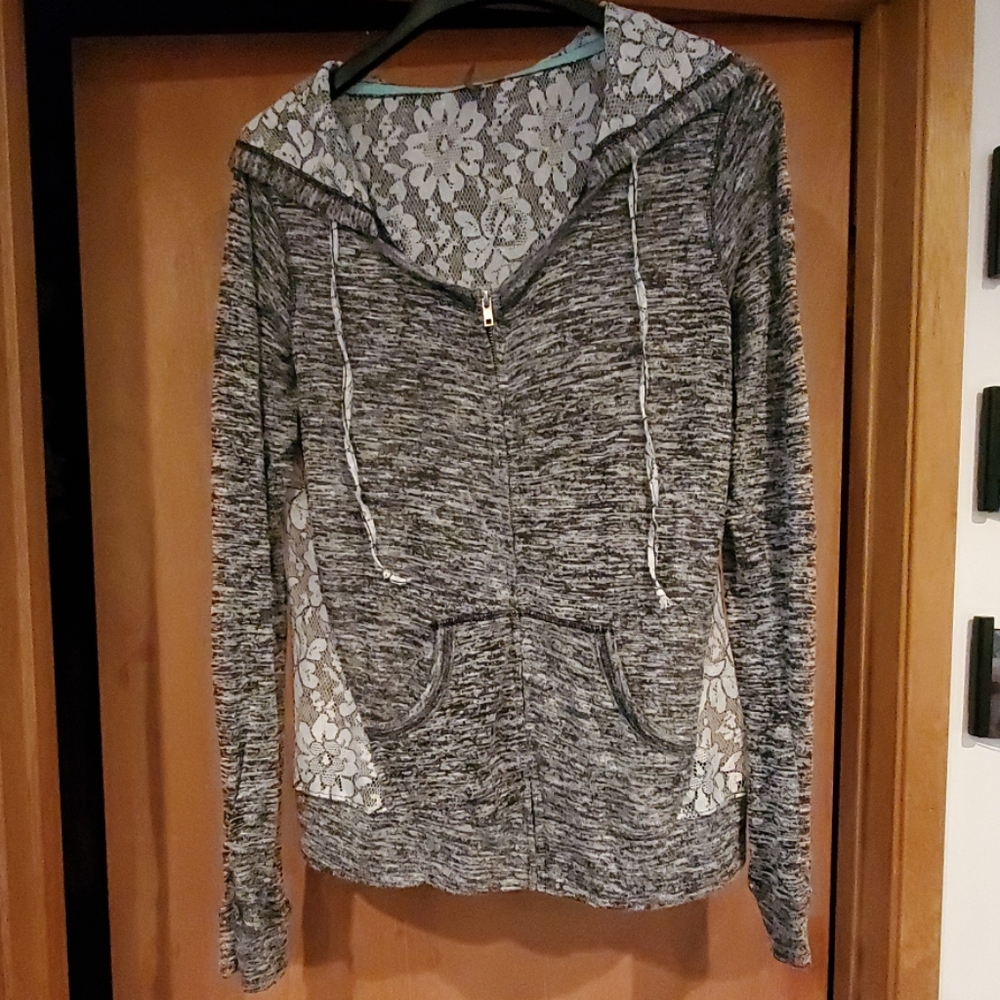 Lace back light jacket